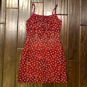 My Michelle | Burgundy Floral Lined Slip Dress